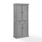 Seaside Coastal Wood/Metal Pantry in Distressed Gray and Gold