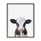Sylvie Baby Cow Portrait Framed Canvas Wall Art by Amy Peterson, 18X24 Gray, Cute Baby Animal Home Decor for Living Room, Bedroom, or Nursery