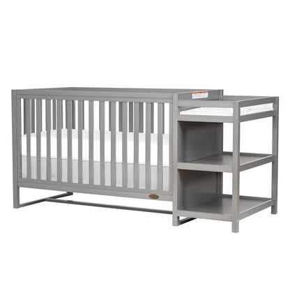 Milo 5 in 1 Convertible Crib and Changing Table with Free Changing Pad in White