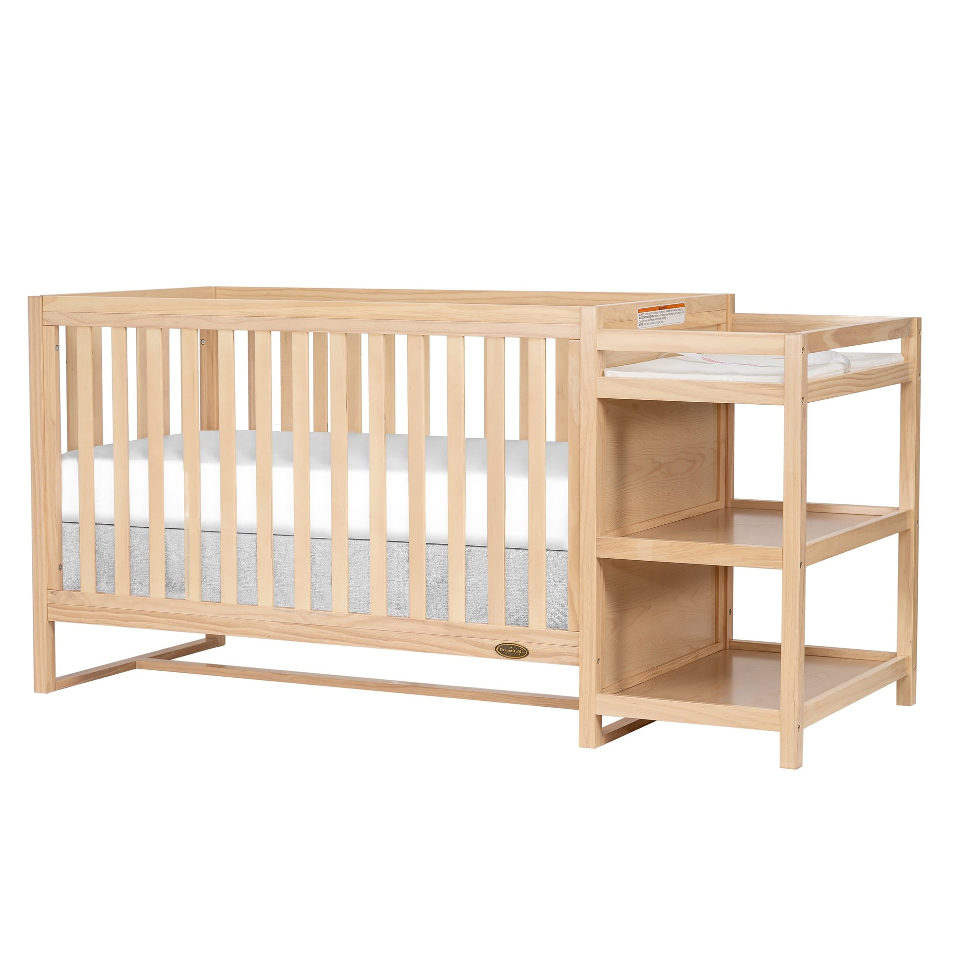 Milo 5 in 1 Convertible Crib and Changing Table with Free Changing Pad in White