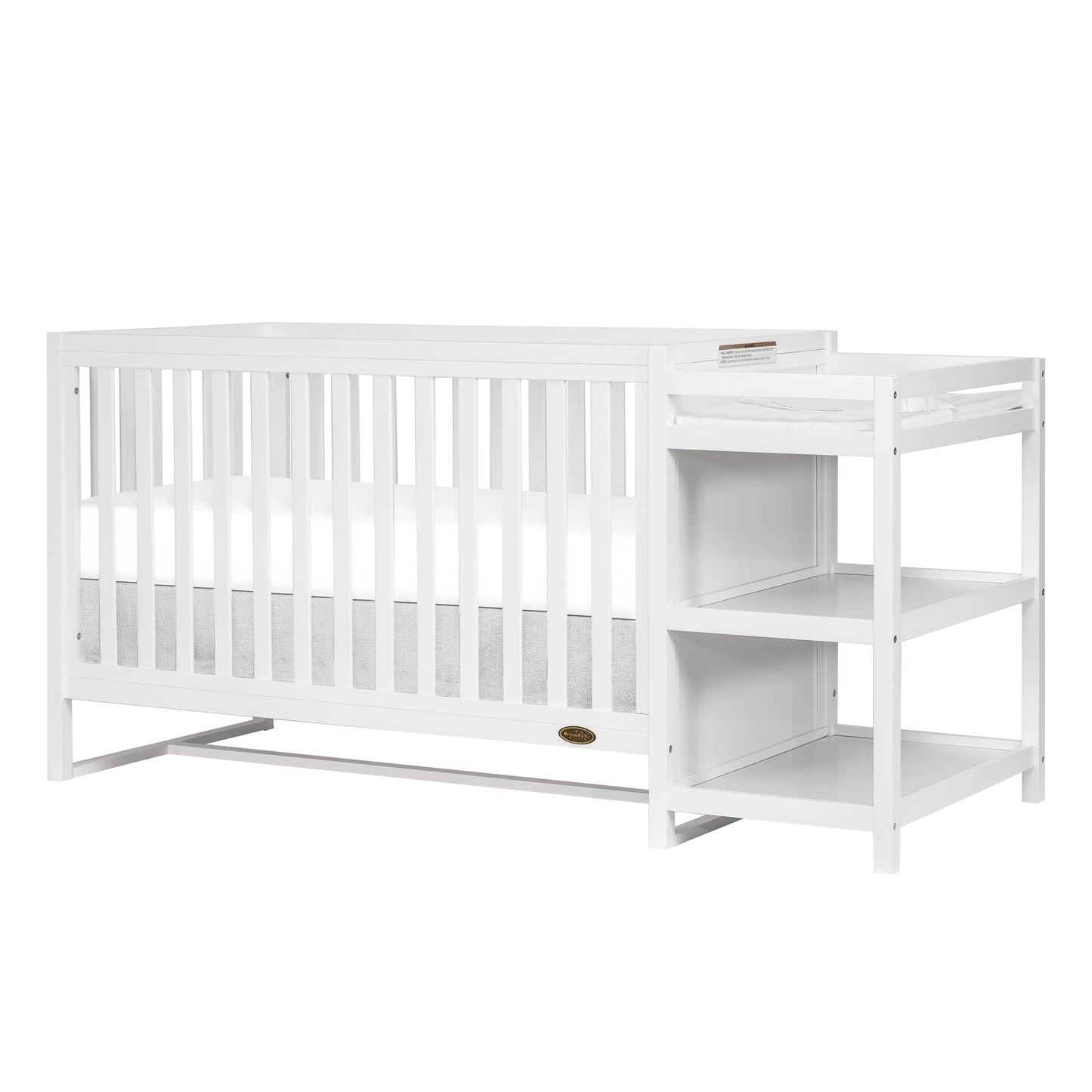 Milo 5 in 1 Convertible Crib and Changing Table with Free Changing Pad in White