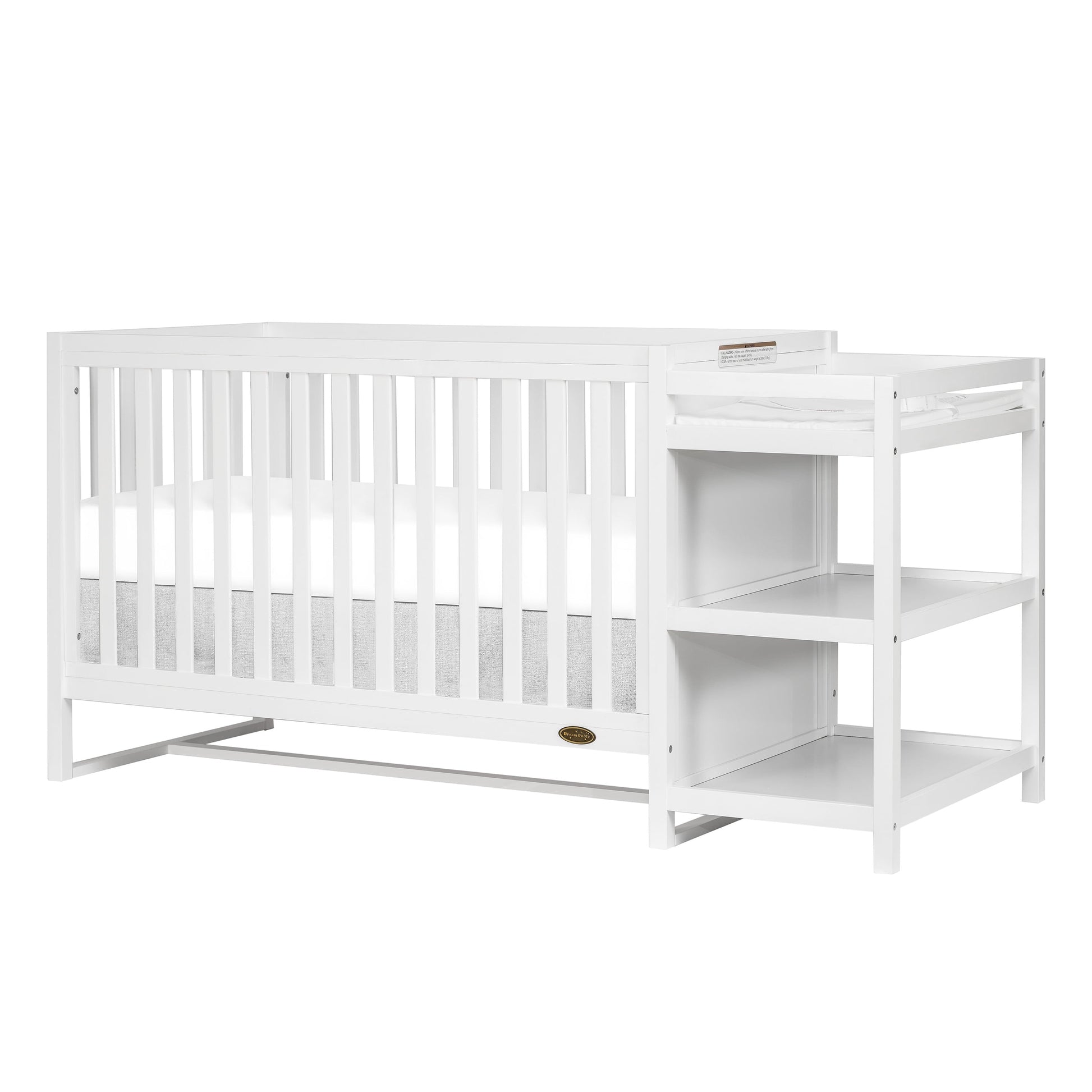 Milo 5 in 1 Convertible Crib and Changing Table with Free Changing Pad in White