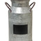 Elegant Expressions Decorative 15" Metal Gray Solid Print Milk Can Vase with Chalkboard, for Living Rooms, Entry, and Other Locations Décor, 1 Each