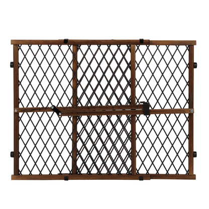 Position & Lock Adjustable Wood Baby Gate (Farmhouse Collection), Fits Openings 26 - 42 In. Wide
