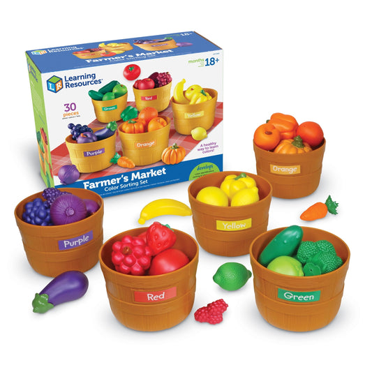 Farmer’S Market Color Sorting Set, Play Food, Baby Toys Ages 18 Months+