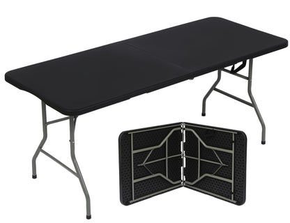 6Ft Folding Table for Indoor Outdoor Camping Party , Black
