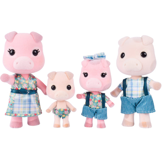 the Oinksters Pig Family, 4-2.25Inch Mini Doll Figures, Children Ages 3+