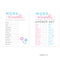 Word Scramble Team Pink/Blue Gender Reveal Baby Shower Paper Games, Favors 20PC