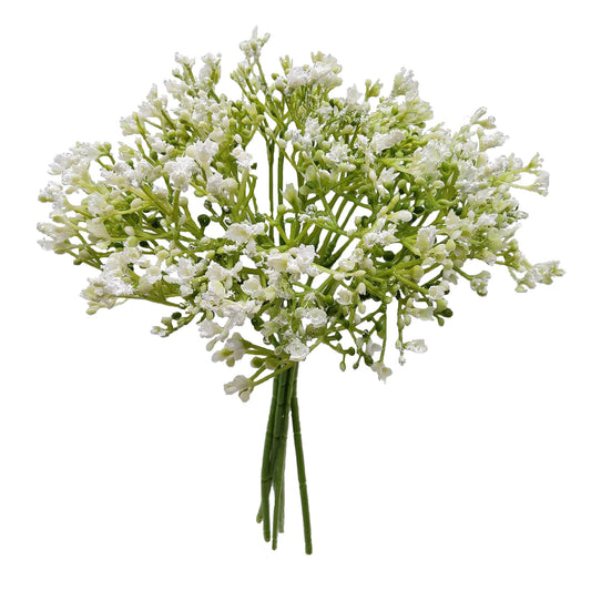 12 Inch Artificial Baby'S Breath Flower Pick, White Color. Indoor Use.