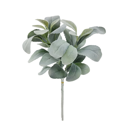 13In Indoor Artificial Foliage Pick, Lamb'S Ear Plant, Green Color. Weight 0.13Lb, Pot Not Included