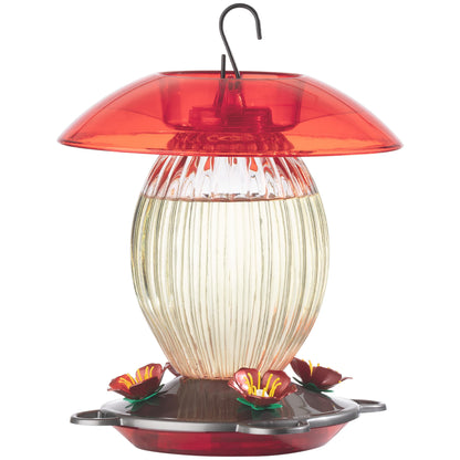 Jubilee Glass Bottle Hummingbird Feeder, 20 Oz Nectar Capacity, Clear