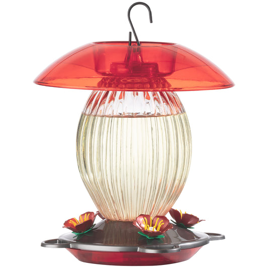 Jubilee Glass Bottle Hummingbird Feeder, 20 Oz Nectar Capacity, Clear
