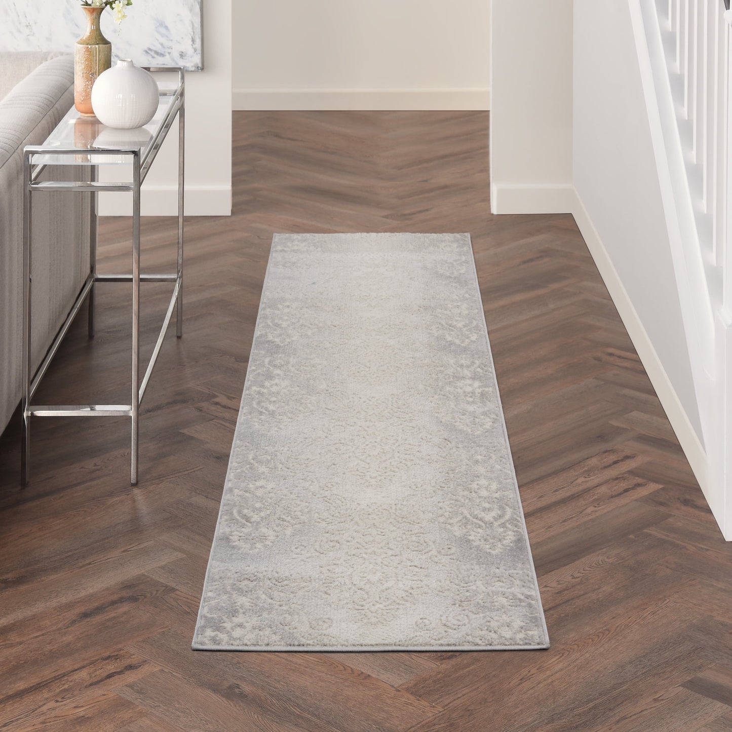 Elation Farmhouse Ivory Grey Area Rug