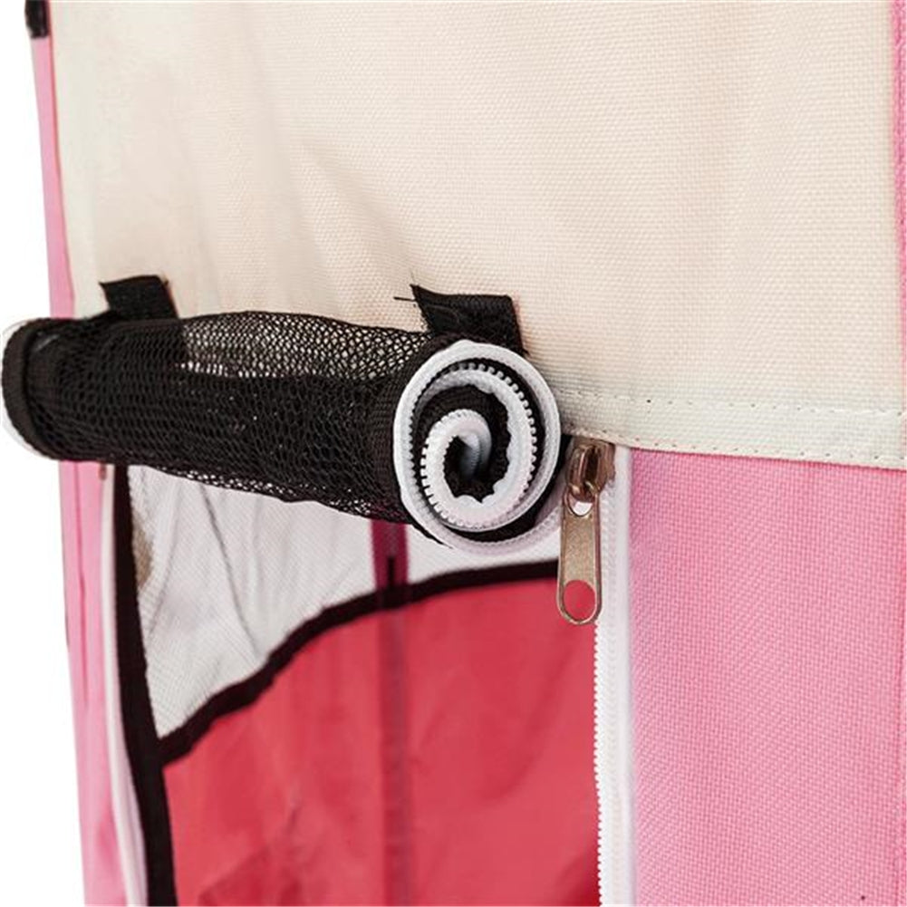 US 40inch Folding Pet Game Fence Tent Portable Round Dog House Cat Nest Bed With Zipper Pink