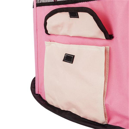 US 40inch Folding Pet Game Fence Tent Portable Round Dog House Cat Nest Bed With Zipper Pink