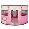 US 40inch Folding Pet Game Fence Tent Portable Round Dog House Cat Nest Bed With Zipper Pink