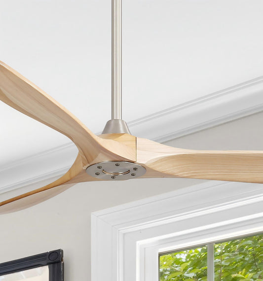 60" Modern Farmhouse Ceiling Fan with Remote Control No Lights, 3 Blades Reverse Airflow,Nickel