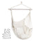 Hanging Rope Hammock Chair Swing Seat for Any Indoor or Outdoor Spaces- Max. 265 Lbs -2 Seat Cushions Included (Large, White)