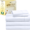 Split King Sheets Sets for Adjustable Bed - 400 Thread Count 100% Cotton Sheets, Sateen Bed Sheets Set, Cooling Sheets, Includes Twin XL Fitted Sheets (White Sheets)