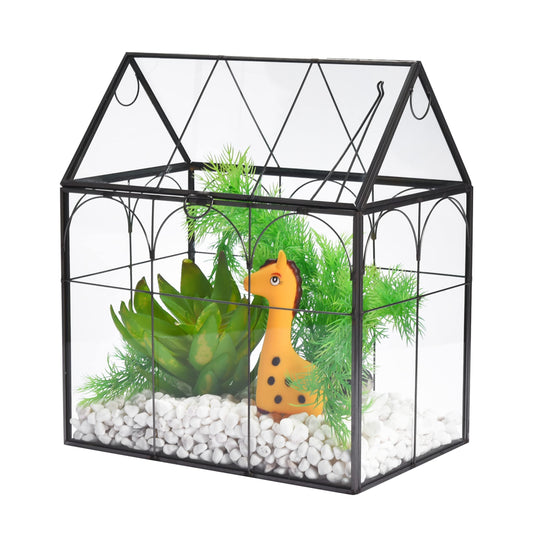 Glass Terrarium with Lid - 9X11X6-Inch Indoor Greenhouse Plant Terrarium Decor Planter Dome - Terrarium Kit Tabletop Greenhouse - Plant Accessories Ideal Gift for Nature Lovers