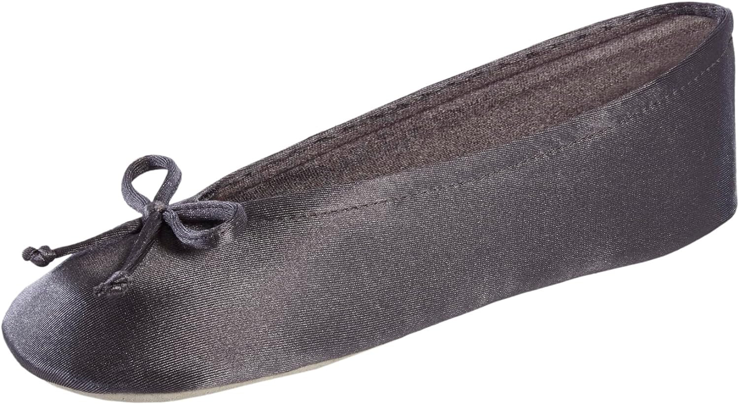 Women'S Satin Ballerina Slippers with Classic Ribbon or Soft Tie Bow and Suede Sole