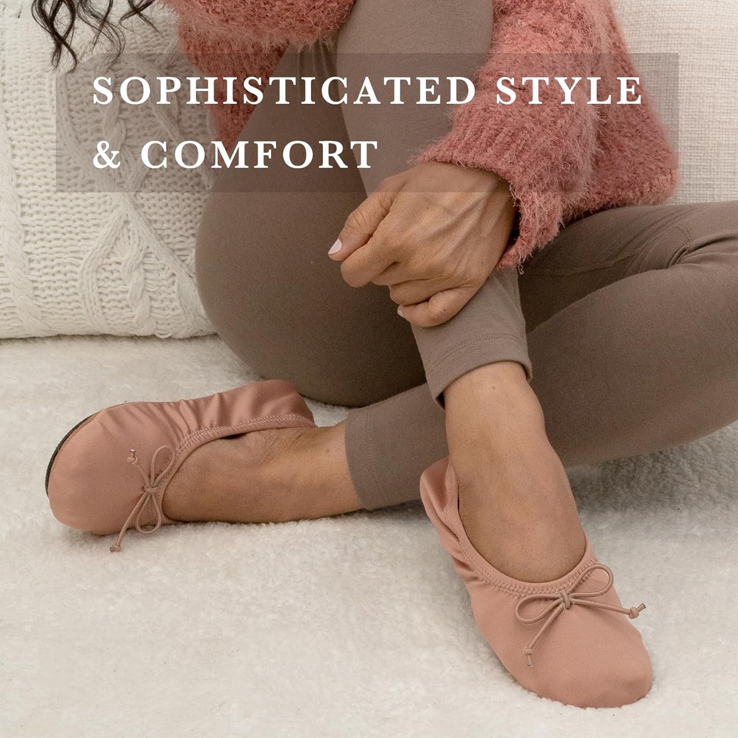 Women'S Satin Ballerina Slippers with Classic Ribbon or Soft Tie Bow and Suede Sole