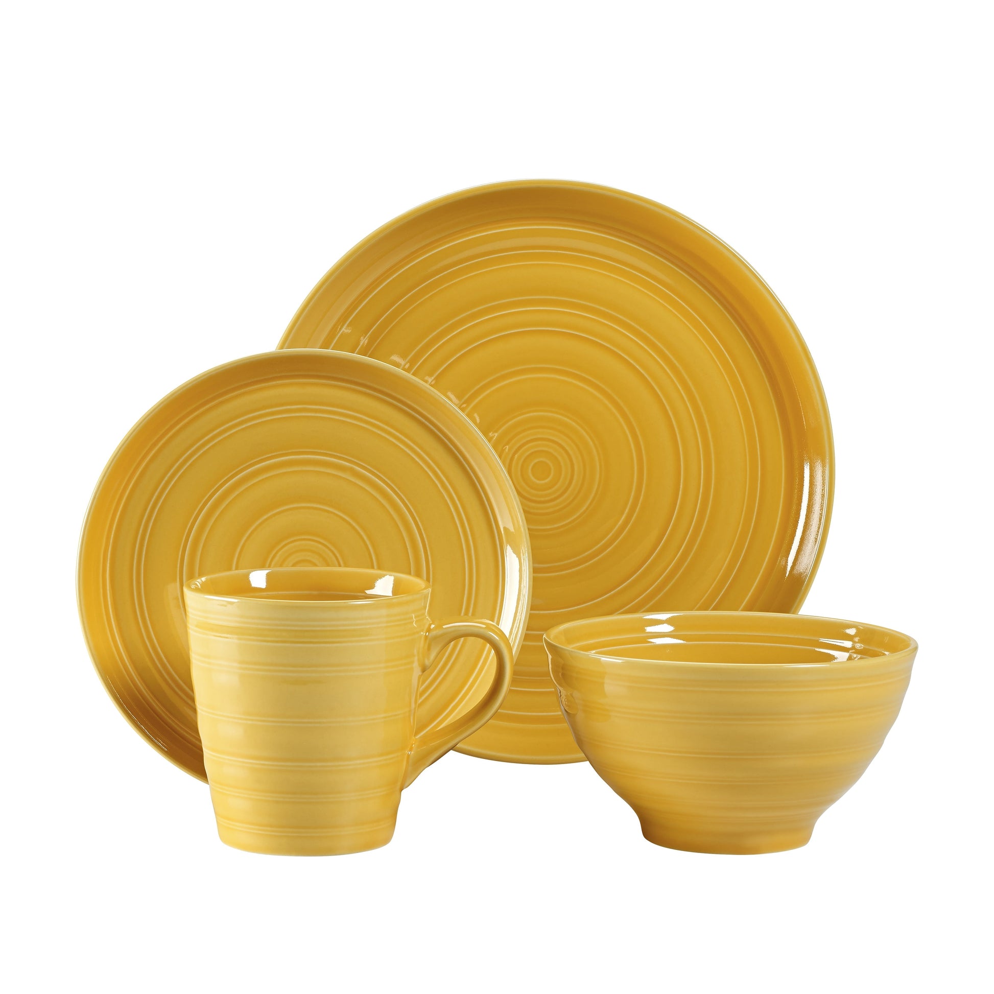 Farmhouse 16-Piece Dinnerware Set, Yellow