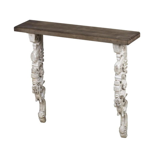 Classic Vintage Wall Shelf-Color:Natural/White,Style:Classic Vintage