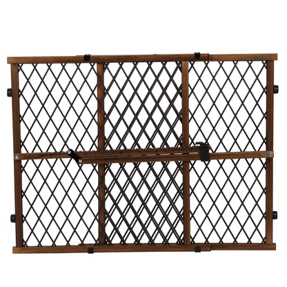 Position & Lock Adjustable Wood Baby Gate (Farmhouse Collection), Fits Openings 26 - 42 In. Wide