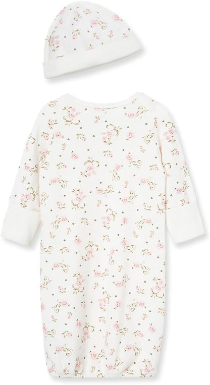 Baby Girls' 2-Piece Nightgown and Cap Set