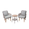 Indoor/Outdoor 3 Piece Wicker Bistro Table and Chairs Patio Seating Set, Tan/Brown