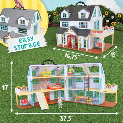 Buzzby Farmhouse Doll Playset & Mini Figure, 25 Pieces, Children Ages 3+