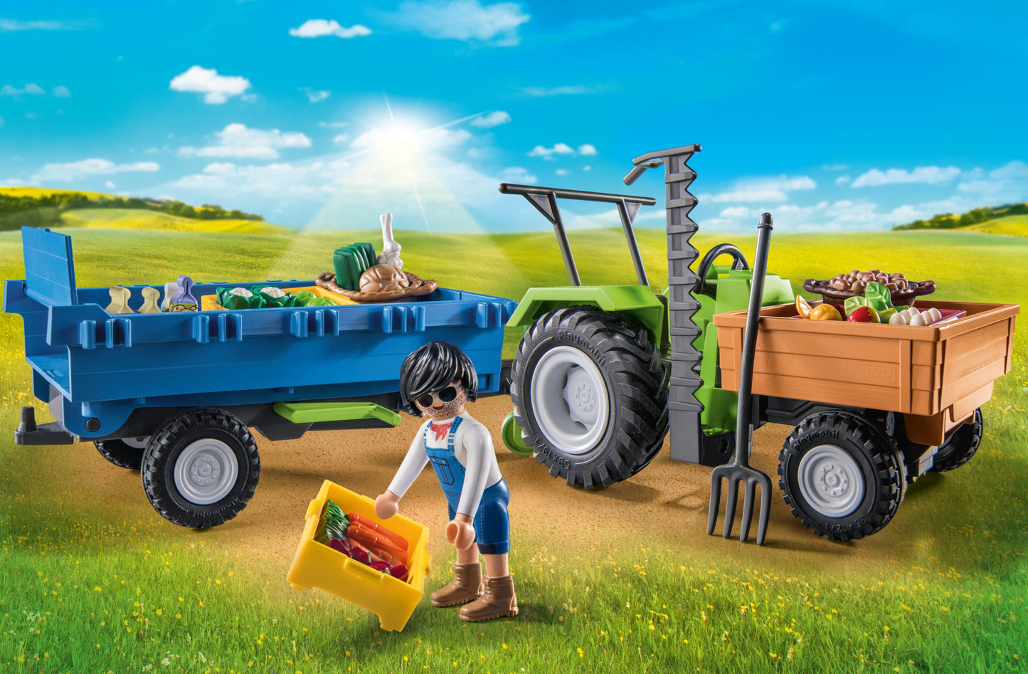 Harvester Tractor with Trailer