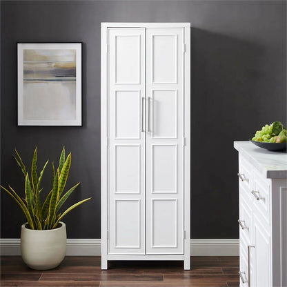 Cutler Modern Wood Storage Pantry in White