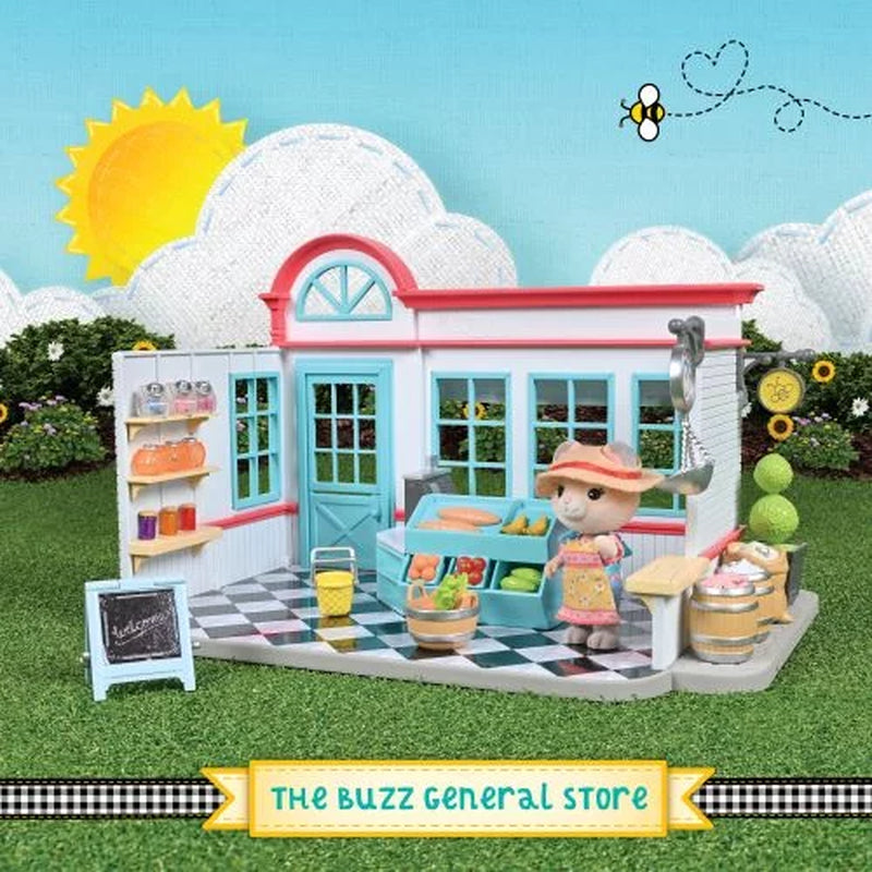 Buzz General Store 8" Tall Dollhouse Playset, 56 Pieces, Ages 3+, No Assembly