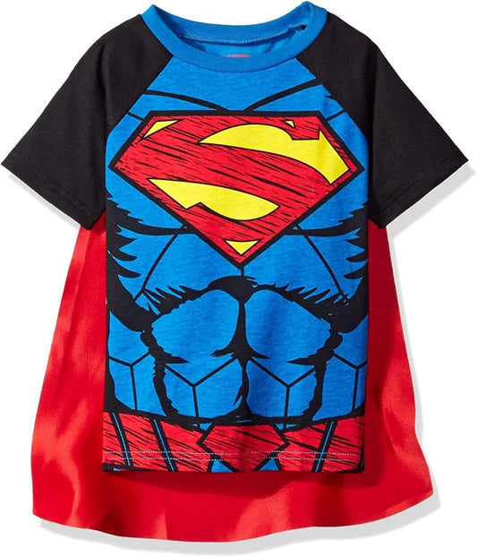 DC Comics DC Comics Justice League Batman Superman Robin Cosplay T-Shirt and Cape Toddler to Big Kid