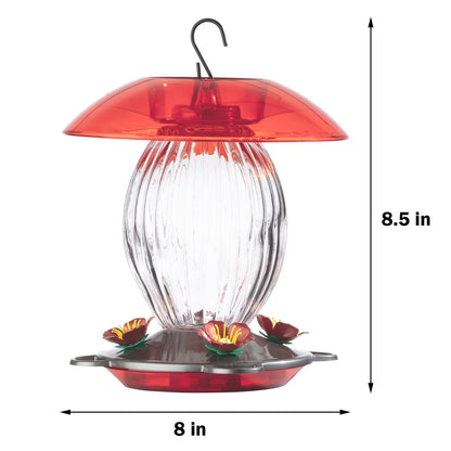 Jubilee Glass Bottle Hummingbird Feeder, 20 Oz Nectar Capacity, Clear