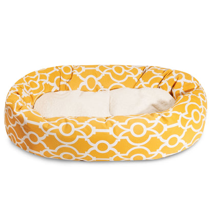 Sherpa Athens Bagel Pet Bed for Dogs, Calming Dog Bed Washable, Large, Citrus