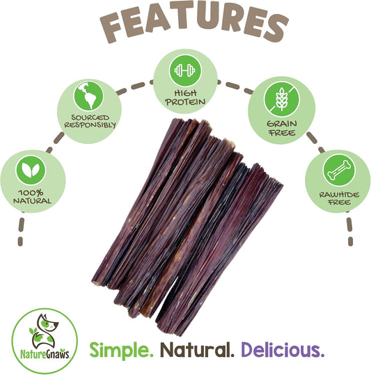 Beef Gullet Sticks for Dogs 5-6" (1Lb) - Natural Beef Jerky Stick Dog Chew Treats - Rawhide Free