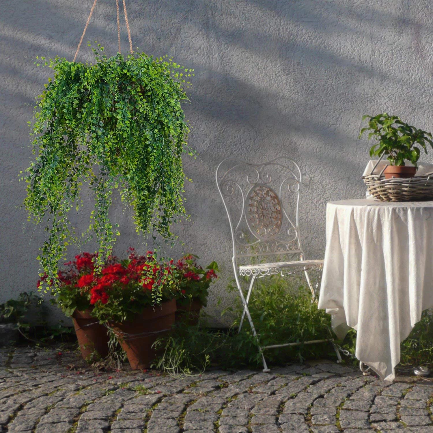 4 Pack Artificial Wall Hanging Plants Artificial Ivy Fake Hanging Vine Plants Decor Plastic Greenery for Home Wall Indoor Outdside