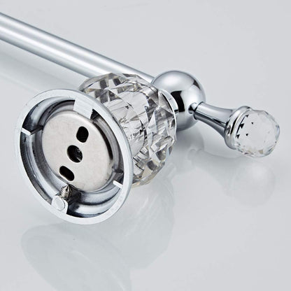 Crystal Bathroom Hardware Set, Chrome Bathroom Accessories Silver Towel Ring Towel Bar Toilet Paper Holder Coat Hooks Wall Mounted Polished 4 Pieces with Crystal Ball Base Designed
