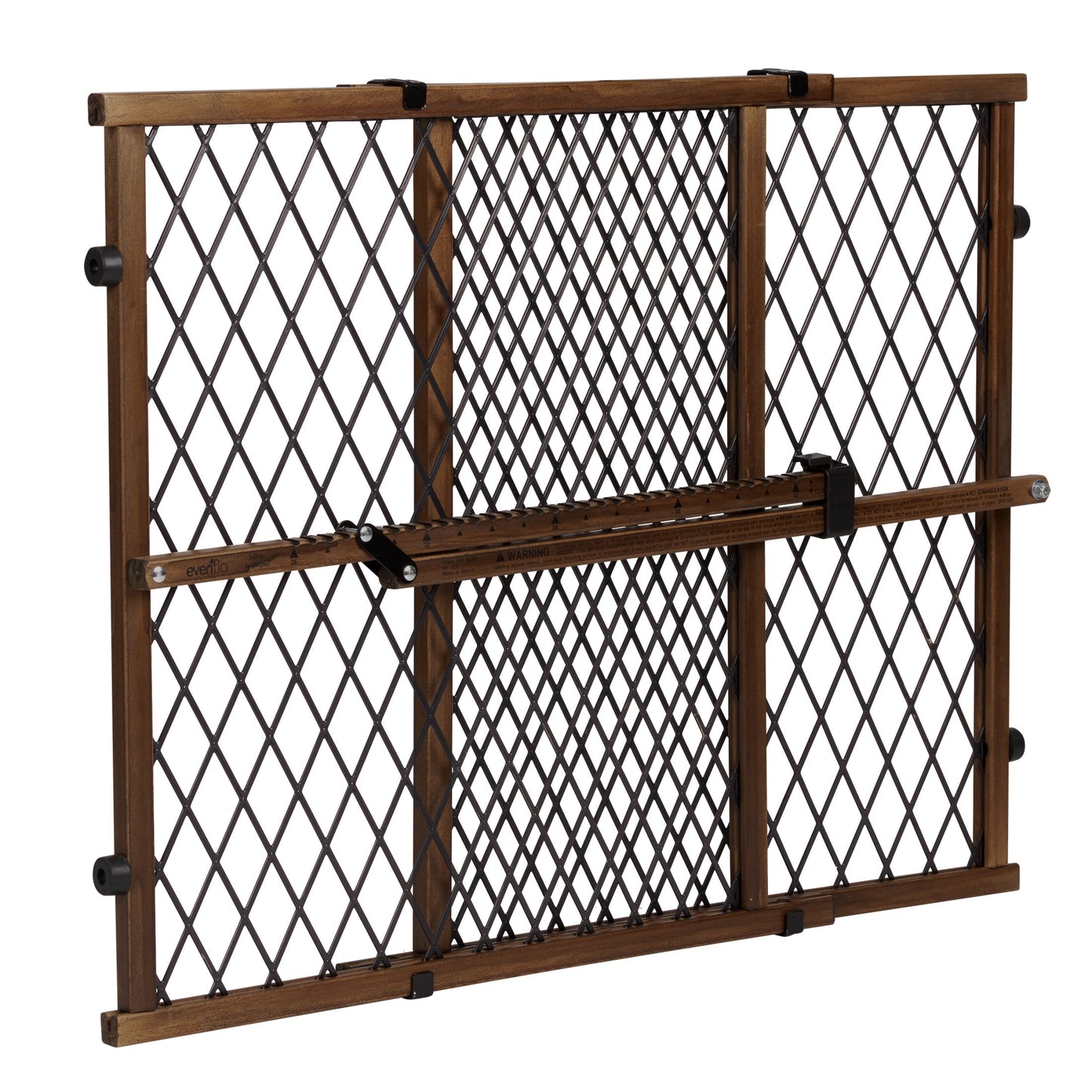 Position & Lock Adjustable Wood Baby Gate (Farmhouse Collection), Fits Openings 26 - 42 In. Wide