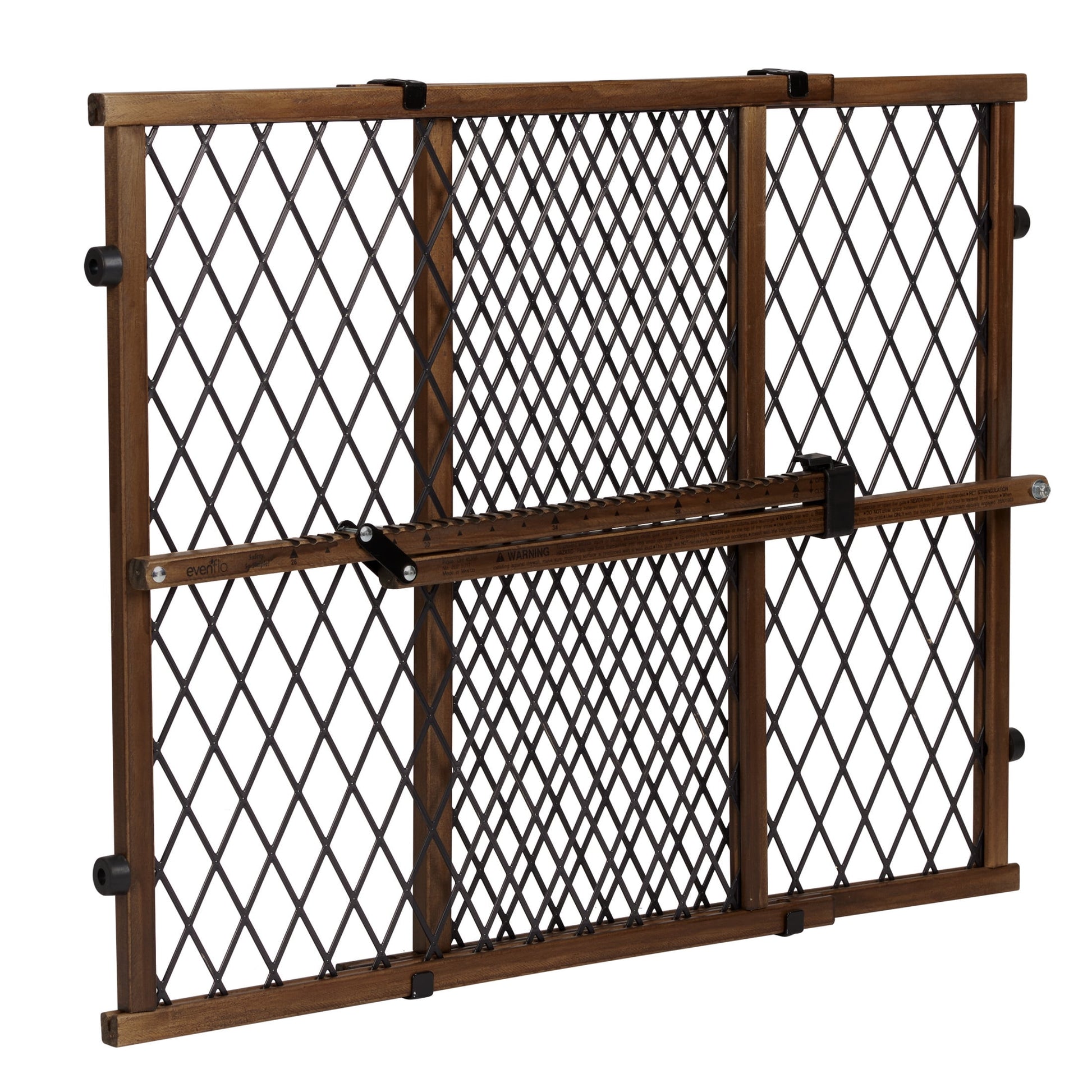Position & Lock Adjustable Wood Baby Gate (Farmhouse Collection), Fits Openings 26 - 42 In. Wide