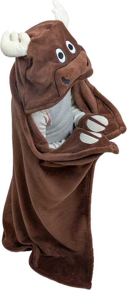 Wearable Hooded Blanket for Kids, Animal Hooded Blanket (Bear)