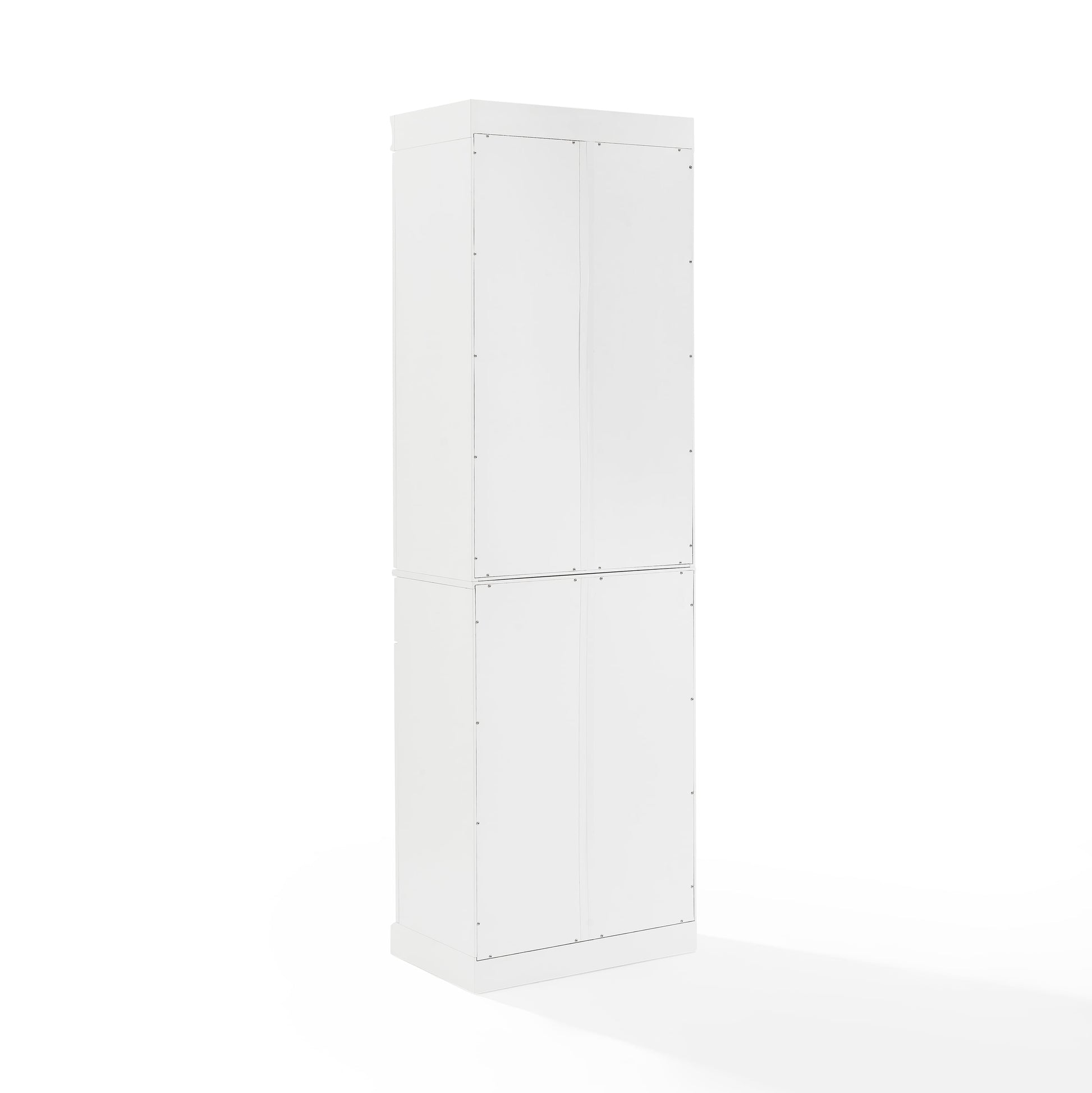 Stanton Wood Pantry with Glass Door in White (Set of 2)