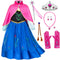 Anna Costume for Girls Frozen Dress Anna Dresses Princess Costume Toddle Long Sleeve with Accessories Birthday Party Cosplay 100 CM 2-3 Years