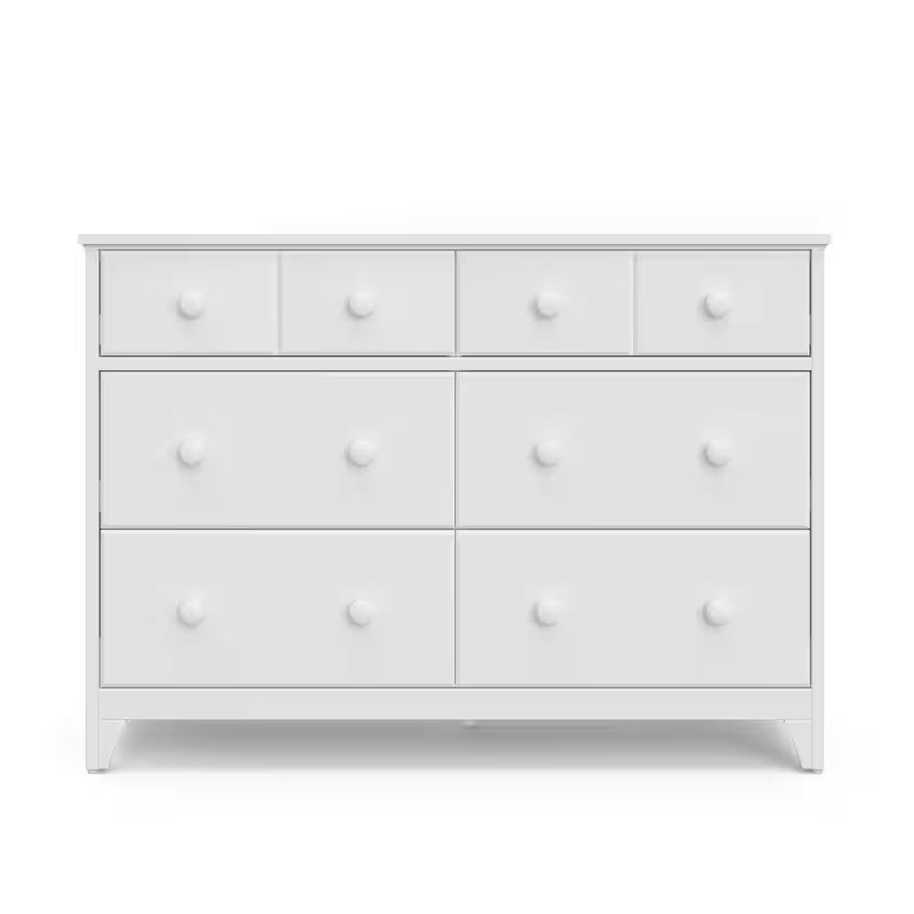 Moss 6-Drawer White Dresser