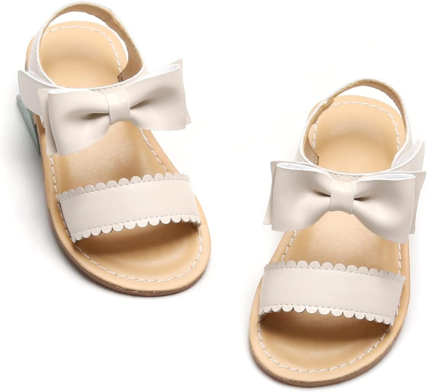 Toddler Girl Sandals - Flower Girl Dress Shoes Open Toe Little Kid Summer Flats