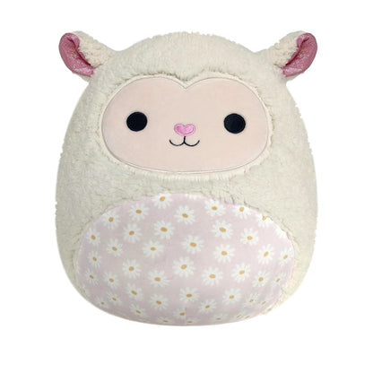 14 Inch Sophie the Cream Lamb with Daisy Flower Bell Pattern - Child'S Ultra Soft Plush Toy