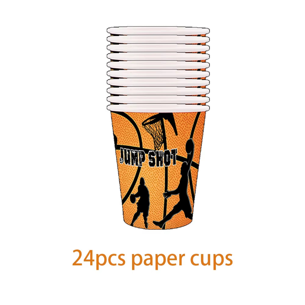 Basketball Theme Birthday Decorations Party Disposable Tableware Paper Napkins Cups Plates Tablecloths Straw